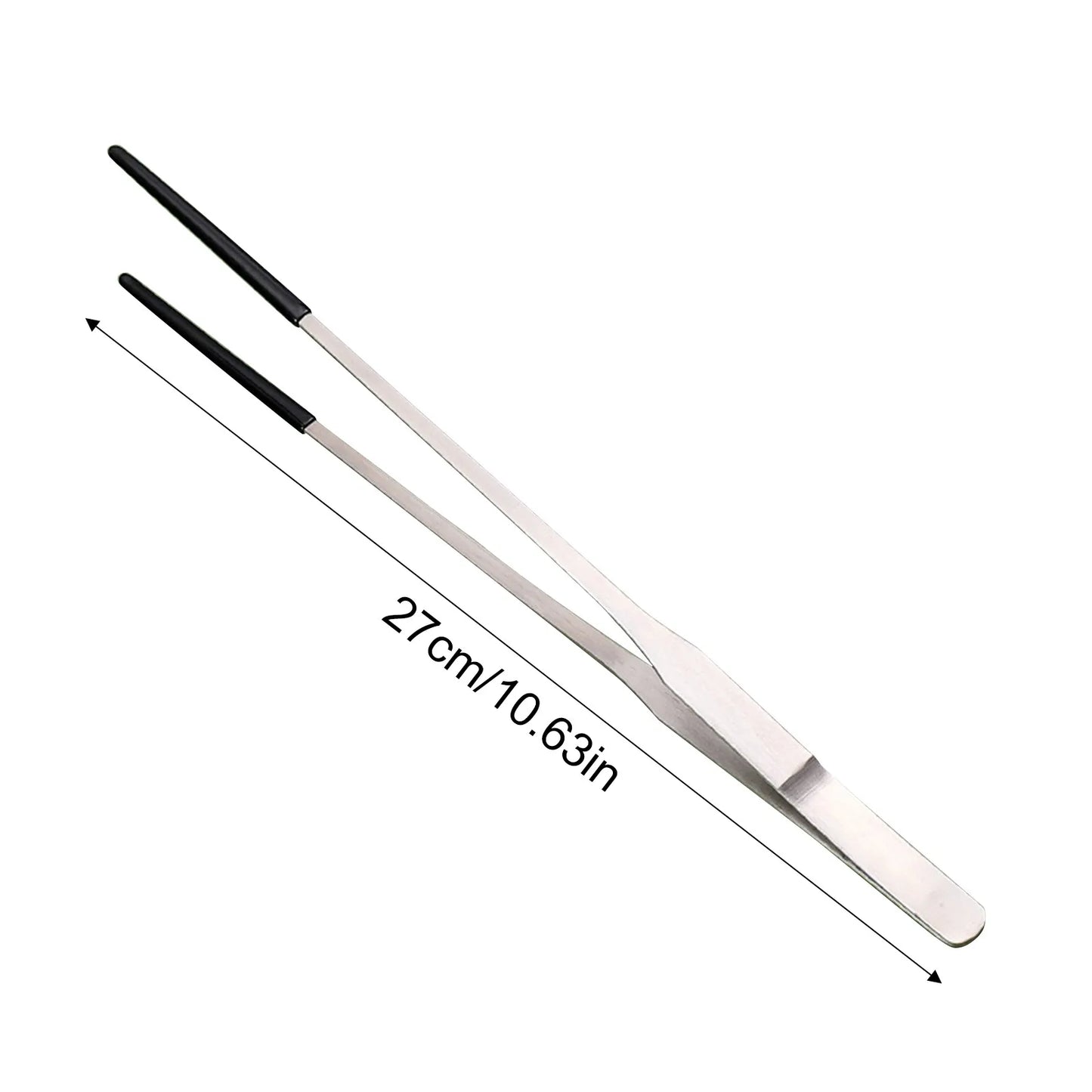 Stainless Steel Reptile Feeding Tongs – 10.6" Straight & Curved