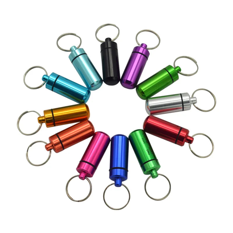 Portable Mini Waterproof Aluminum Pill Box Cases Container Organizer Storage Tablets Bottle Medicine Vitamin Pillboxs Fish Oils Peaceful Pleasures Health and Wellness