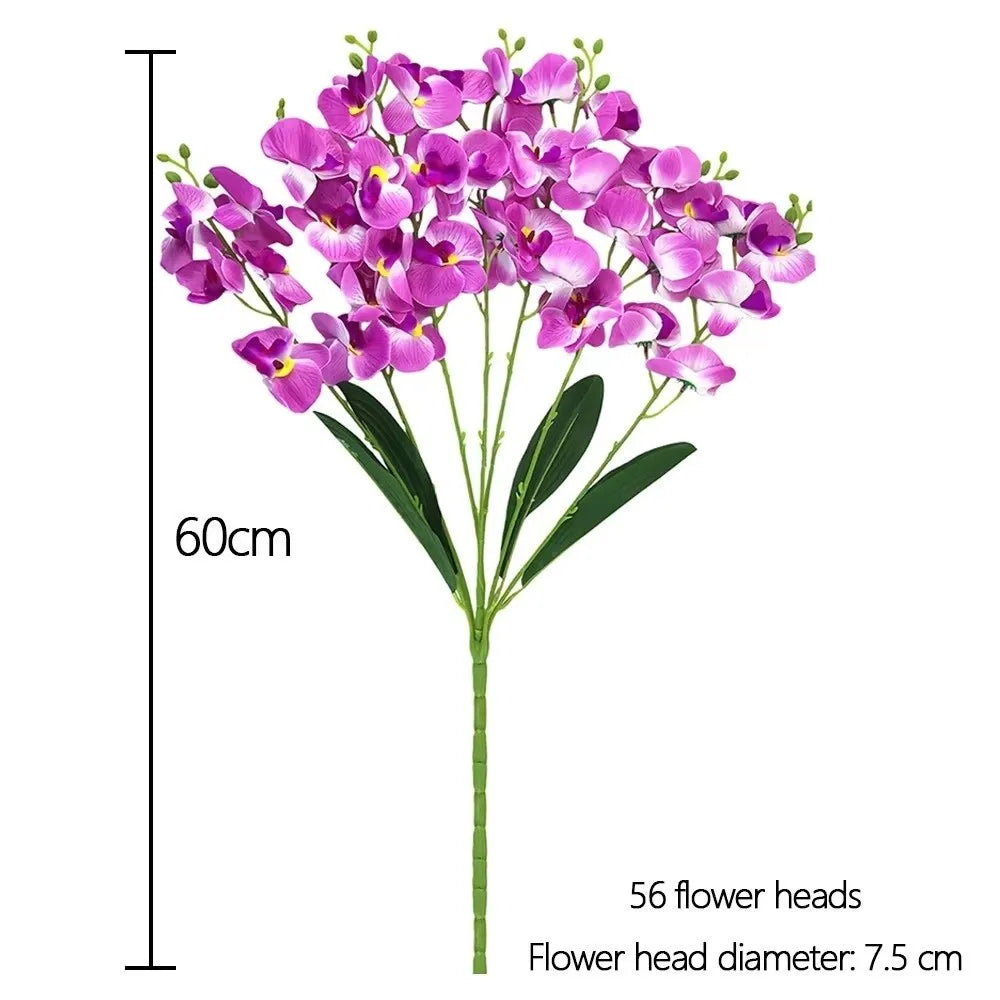 Butterfly Orchid Artificial Flowers Real Touch 7 Forks 3D Orchidea Phalaenopsis Silk Flower Home Wedding Decoration Peaceful Pleasures Health and Wellness