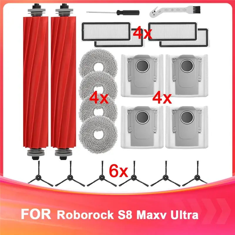 A36T-Accessories Compatible With Roborock Q Revo Rbot Vacuum Cleaner, Roller Brushes,HEPA Filters, Dust Bags,Side Brushes Peaceful Pleasures Health and Wellness Default Title