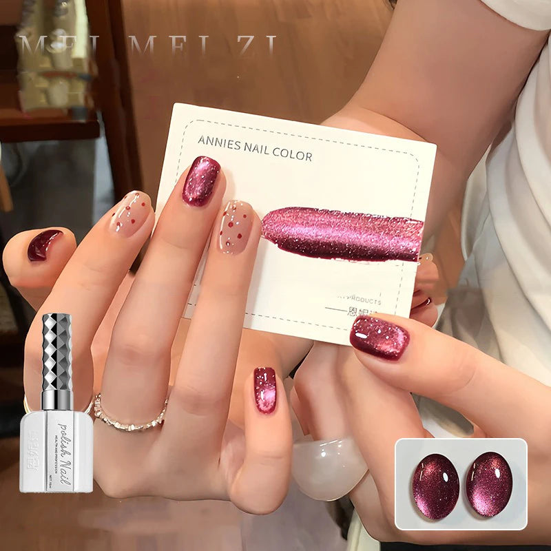 Chameleon Cat Eye Magnetic Gel Polish – Pink Purple Holographic