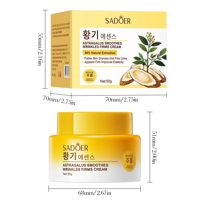 Astragalus Cream Brightening Moisturizing Improving Roughness Tenderness Repair Cream Deep Hydration Anti-Aging Facial Skin Care Peaceful Pleasures Health and Wellness