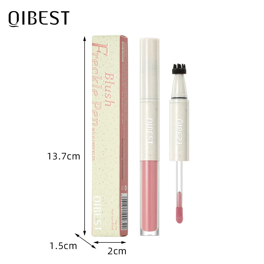 QIBEST Double Headed Natural Simulation Freckles Stamp Pen Liquid Blush Waterproof Lifelike Fake Freckles Pen Dot Spot Cosmetics Peaceful Pleasures Health and Wellness