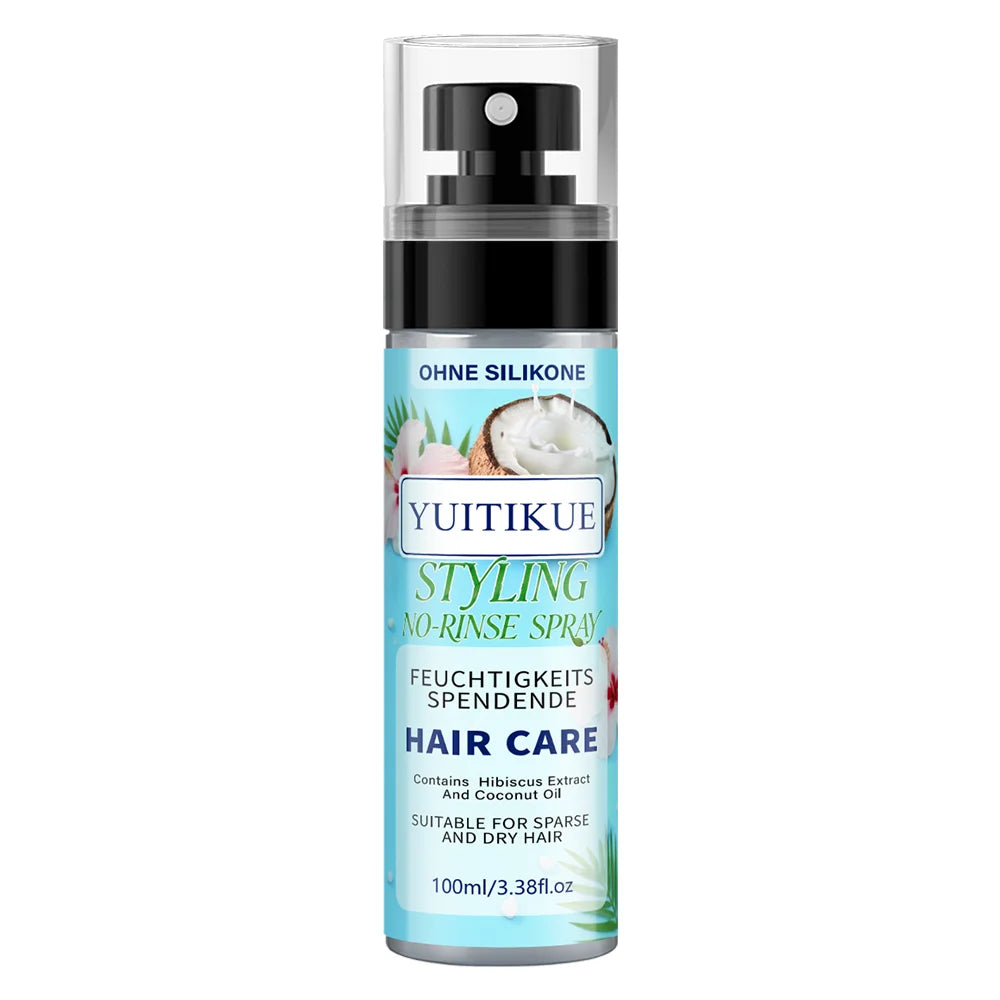 YUITIKUE No-Rinse Styling Hair Spray | With Coconut Oil & Hibiscus Extract | For Dry & Sparse Hair Moisturizing & Styling 100ml Peaceful Pleasures Health and Wellness 100ml