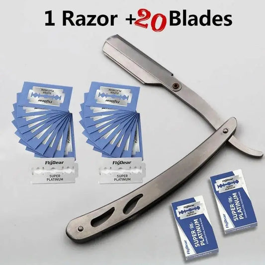 Men's Straight Edge Folding Razor – Stainless Steel Barber Shaver Straight Edge Razor Peaceful Pleasures Health and Wellness