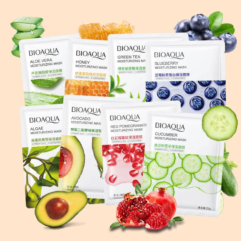 BIOAQUA Fruit Sheet Masks 8pc | Hydrating & Brightening Skin
