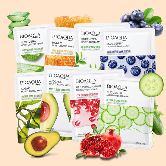 BIOAQUA Fruit Sheet Masks 8pc | Hydrating & Brightening Skin Fruit Sheet Mask Peaceful Pleasures Health and Wellness Each 1pcs