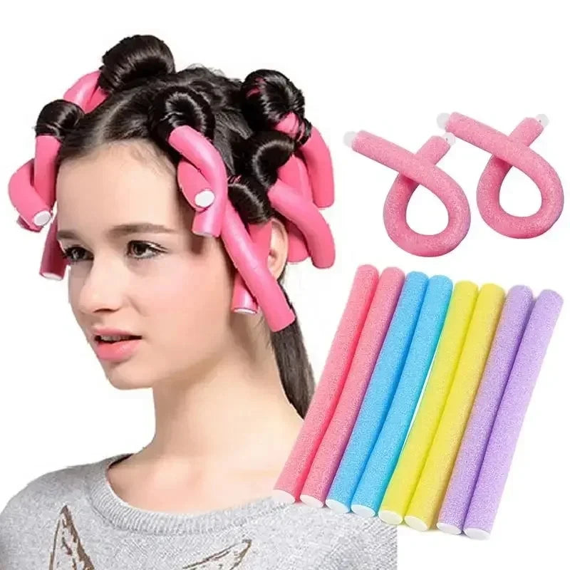 10pcs Universal Perm Hair Curling Stick Set Colorful Sponge Pearl Cotton Eva Curling Iron for Creative Hair Styling Peaceful Pleasures Health and Wellness