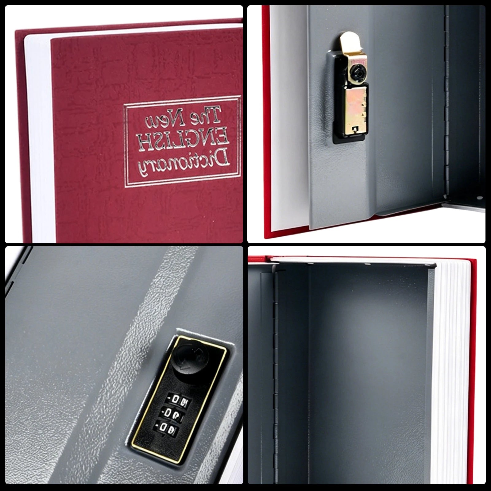Diversion Book Safe Storage Box with Combination Lock Secret Metal Locks Boxes Large Capacity for Birthday Holiday Gift Peaceful Pleasures Health and Wellness