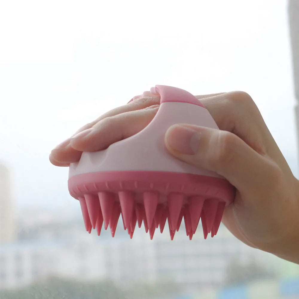 Silicone Scalp Massage Brush – Shampoo & Hair Washing Comb
