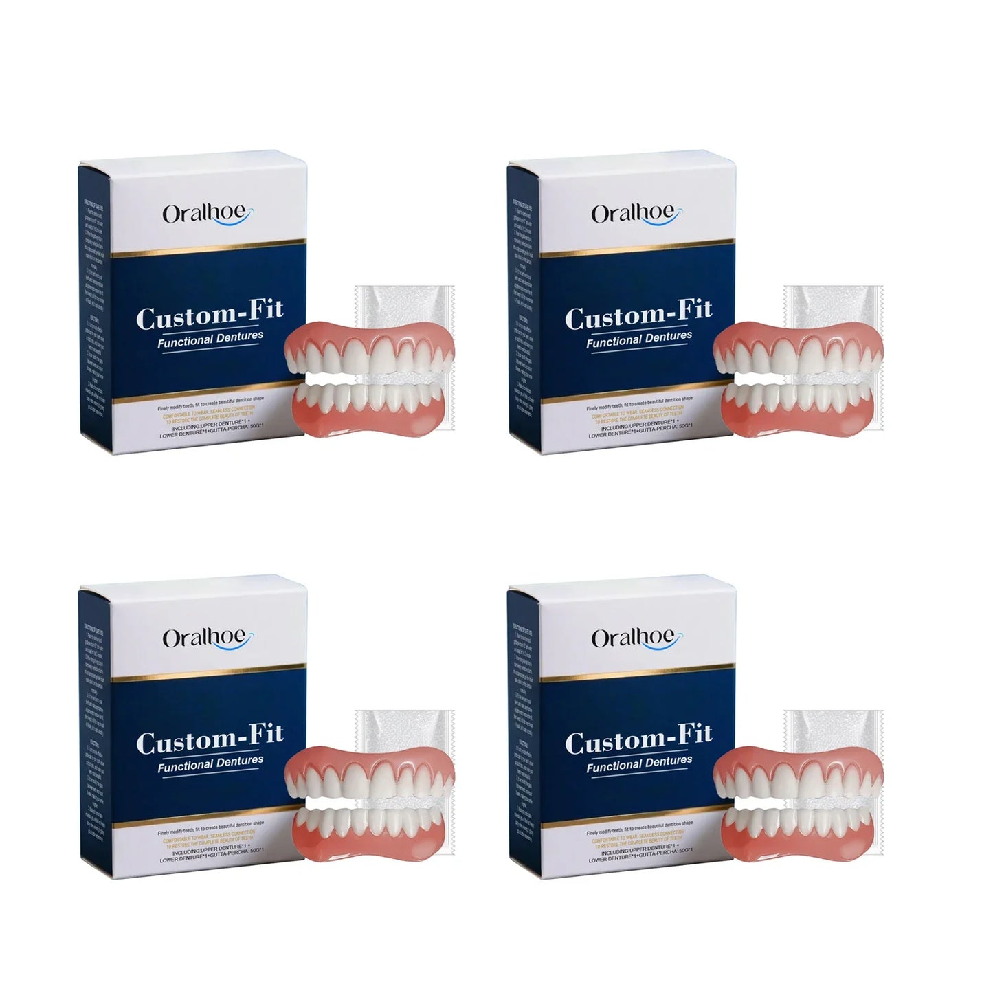 Oralhoe Soft Silicone Denture Reline Kit – Upper & Lower Set