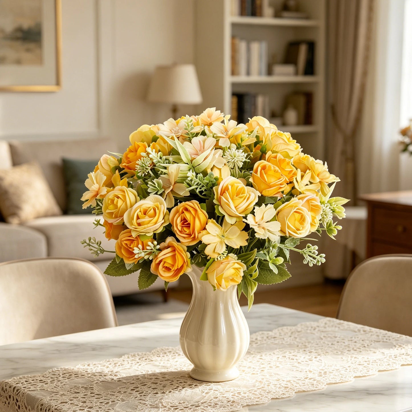Silk Rose Artificial Flower Bouquet | Wedding & Home Décor