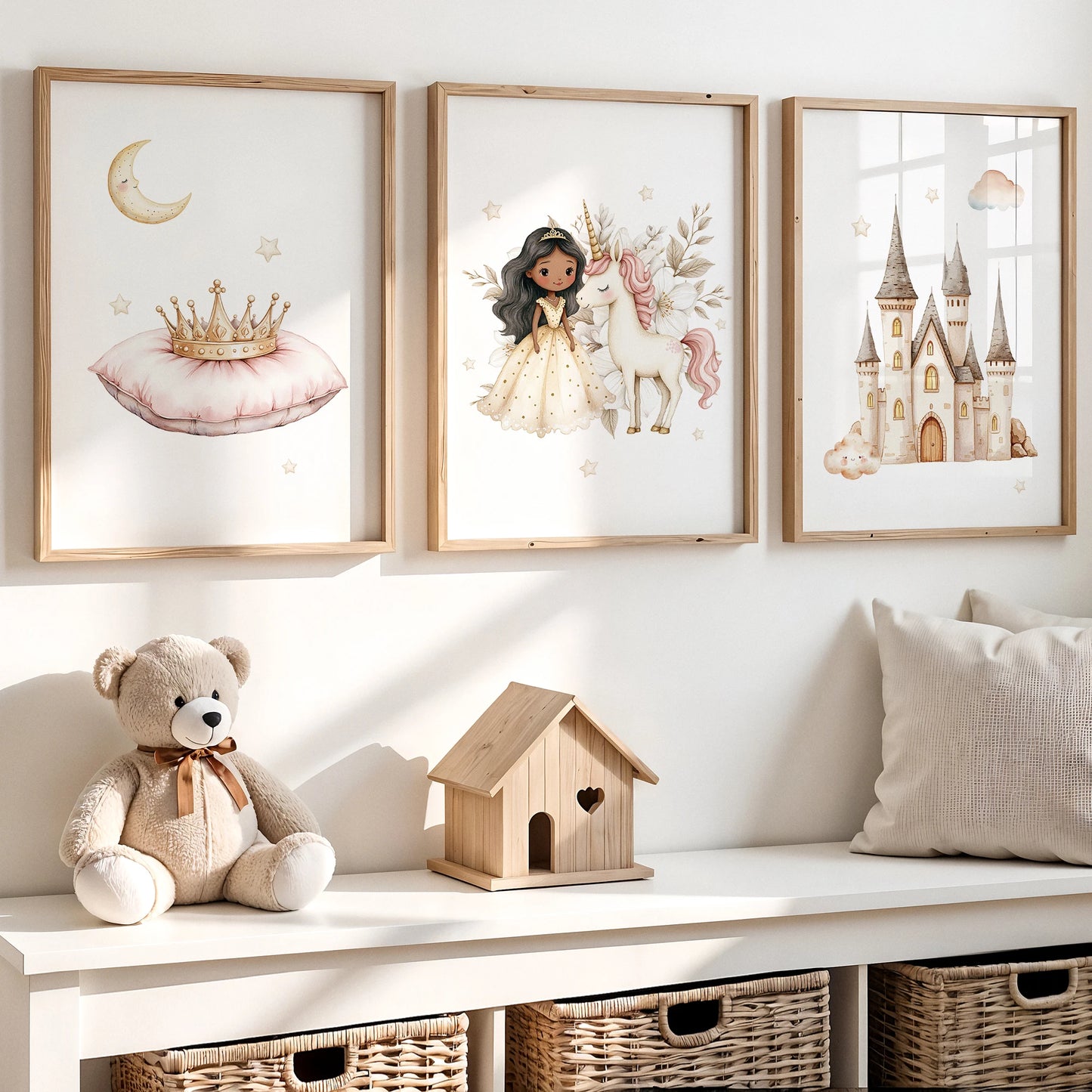 Princess Castle Canvas Wall Art Print | Kids & Girl's Room Decor