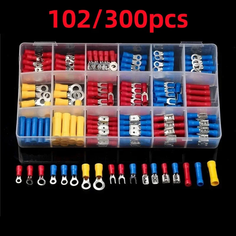 Insulated Crimp Terminal Kit – 102 or 300 Pcs Wire Connector Set Peaceful Pleasures Health and Wellness