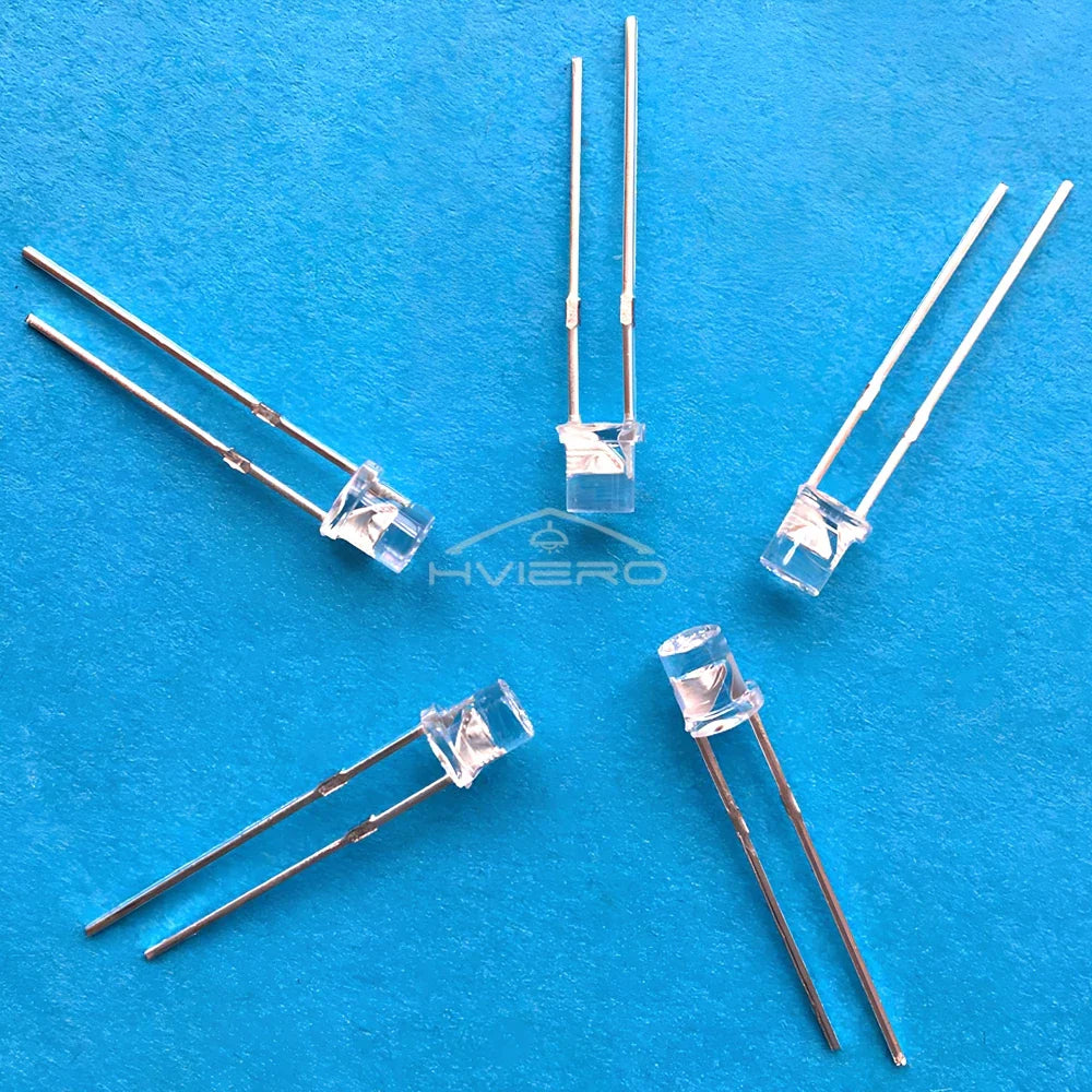 100pcs 3mm Flat Top Ultra Bright LED Diodes | Wide Angle DIY