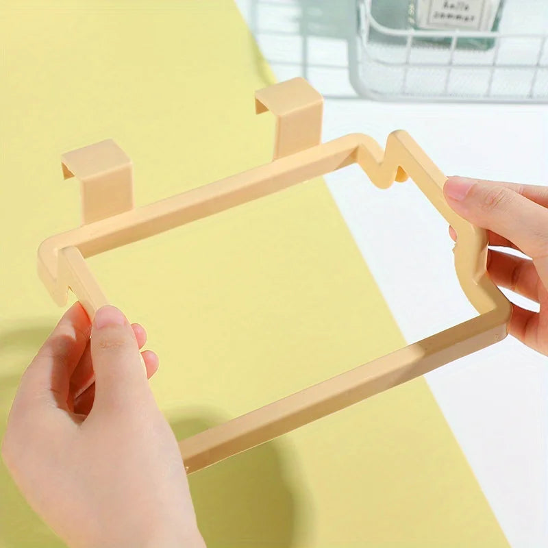 Mini Garbage Bag Holder | Door-Mounted Plastic Trash Hanger