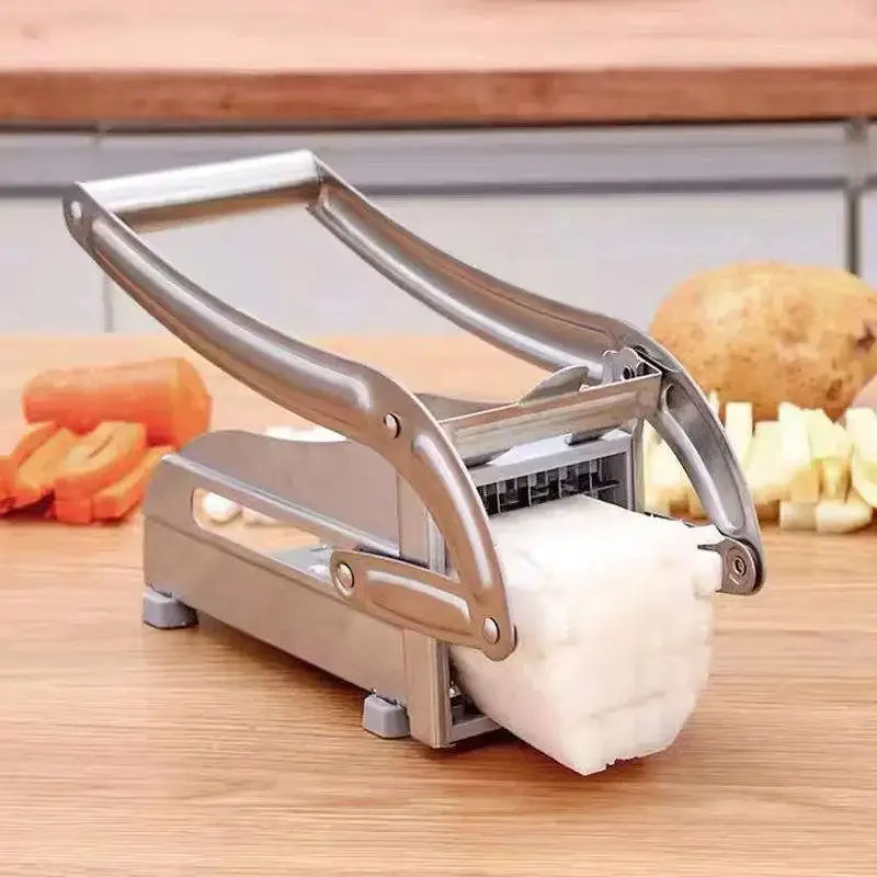 1pc stainless steel cutting machine vegetable cutting machine potato slicer french fry cutting machine, food chopper Peaceful Pleasures Health and Wellness silvery
