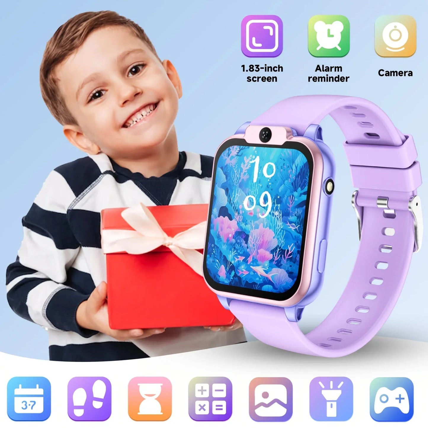 ERUN Kids Smart Game Watch – 18 Games, Camera & Pedometer