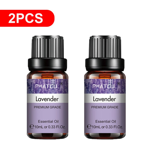 PHATOIL 10ml Pure Natural Essential Oils for Diffuser & Aromatherapy Aromatherapy Essential Oil Oasis Select 2PCS Lavender 10ml