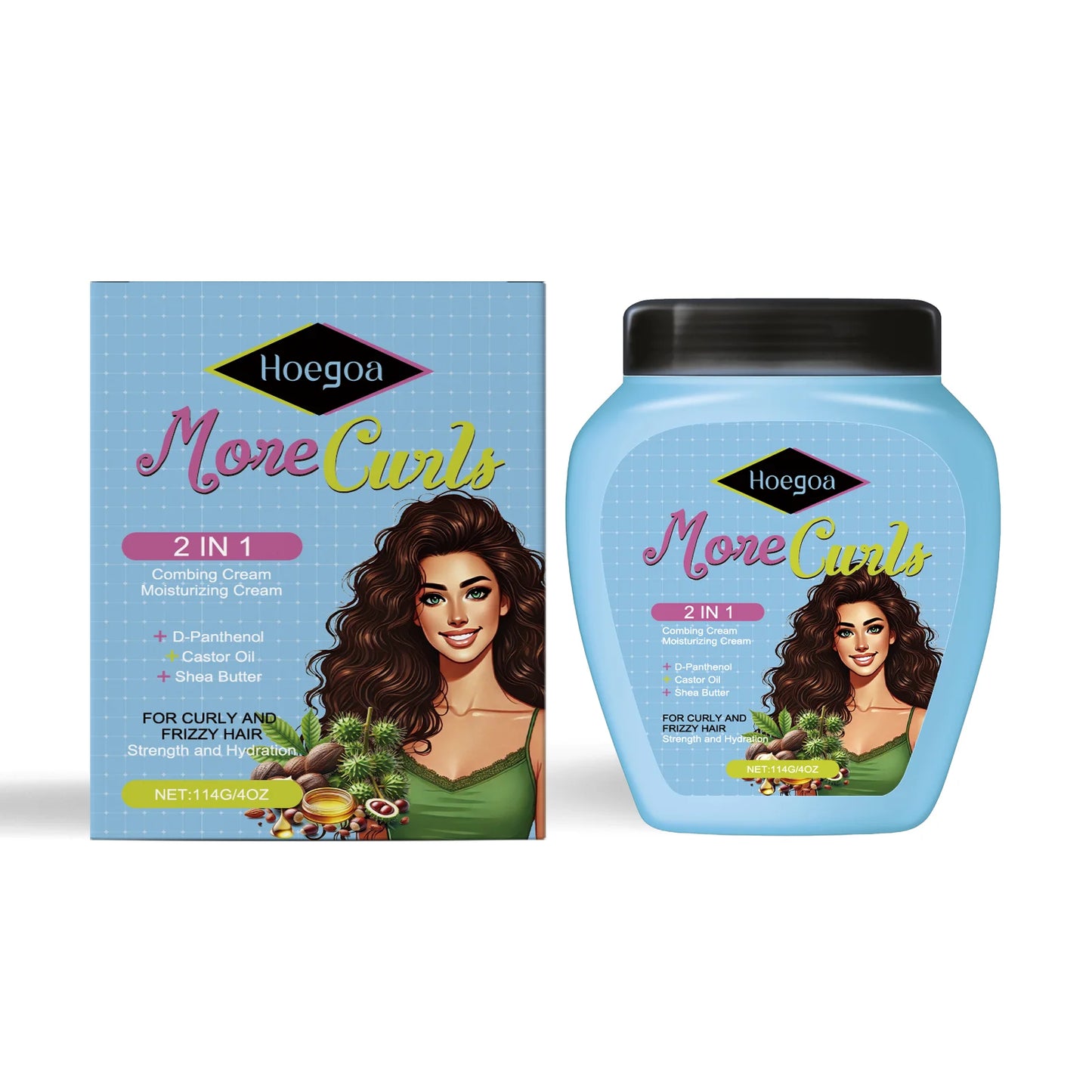 Leave-In Conditioner for Curl and Dry Hair Non-stick Hydrates Moisturize Shiny Nourishing Smoothing Anti-Frizz Care Cream 1/2pcs Peaceful Pleasures Health and Wellness 1box