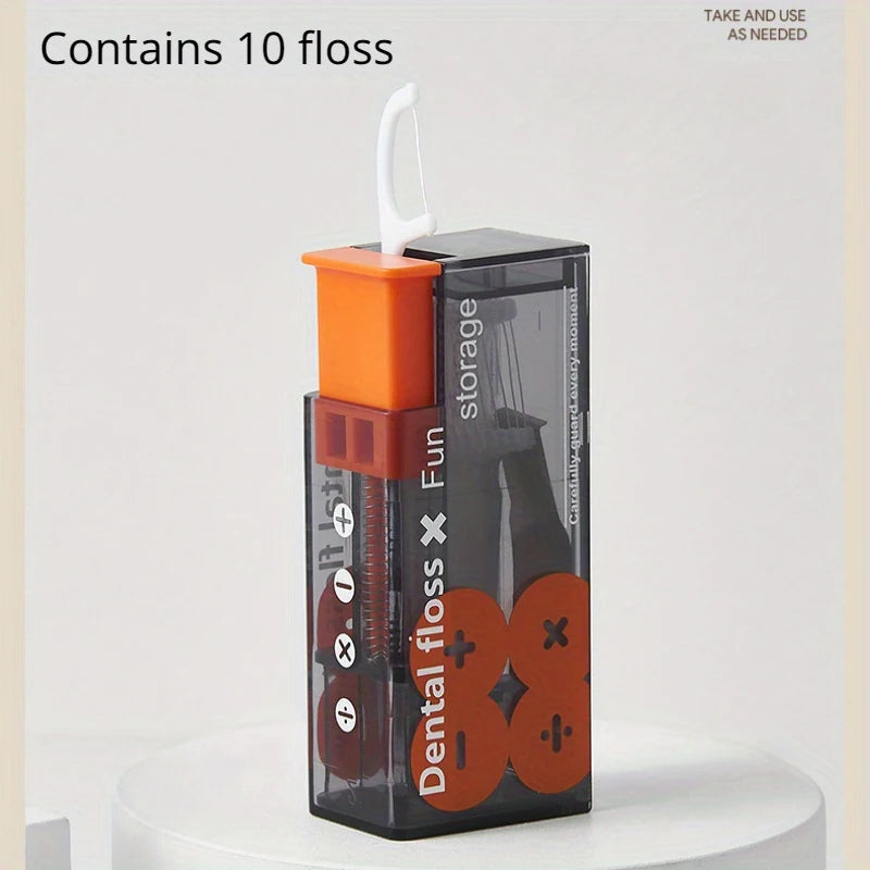 Automatic Dental Floss Storage Box Pop-Up Dental Floss Dispenser With 10Pcs Floss Dental Oral Hygiene Care Portable flosser Peaceful Pleasures Health and Wellness