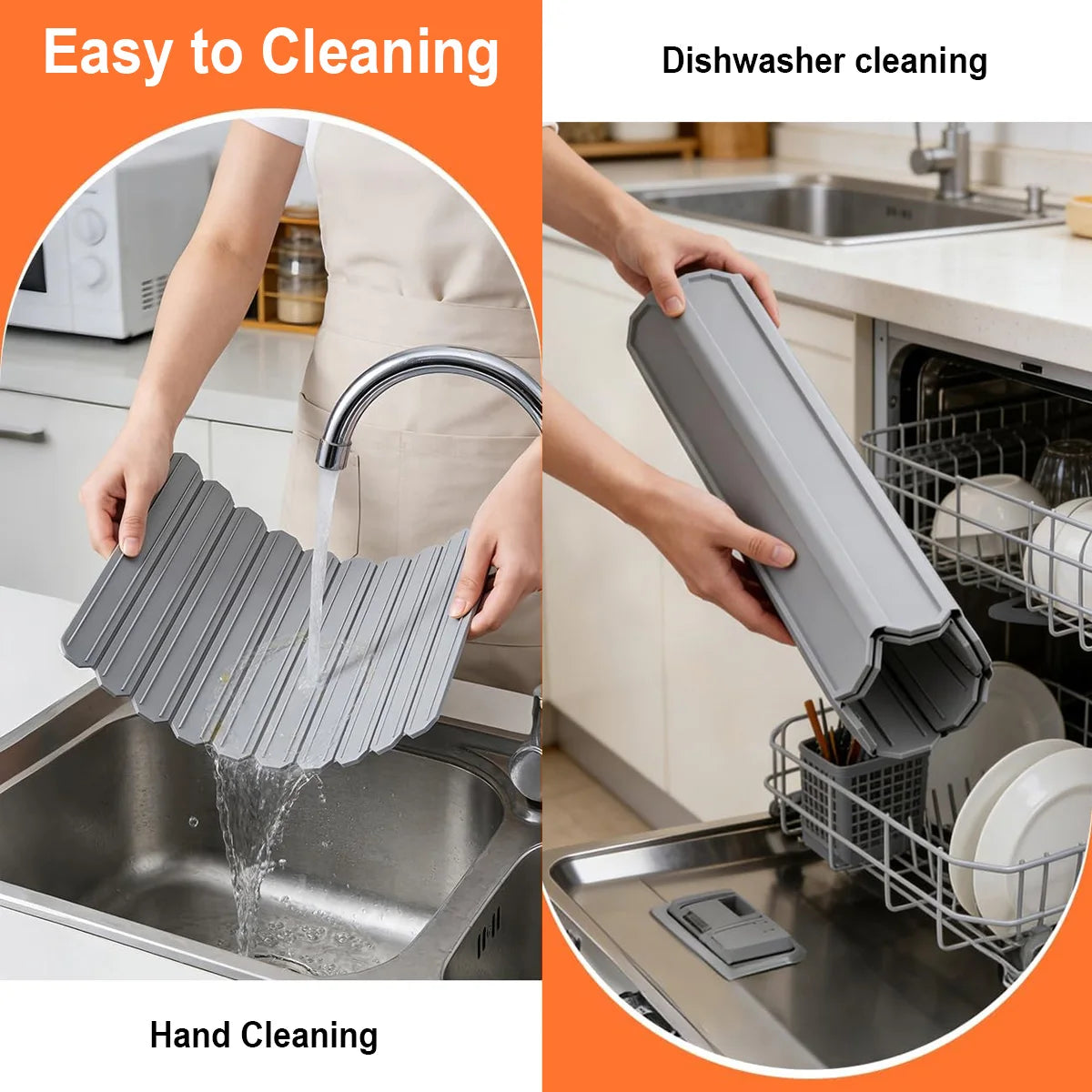 Silicone Dish Drying Mat for Kitchen Countertop-Foldable & Trimmable Heat Resistant Non-Slip Sink Mat 23.62"x15.74", for Dishes Peaceful Pleasures Health and Wellness
