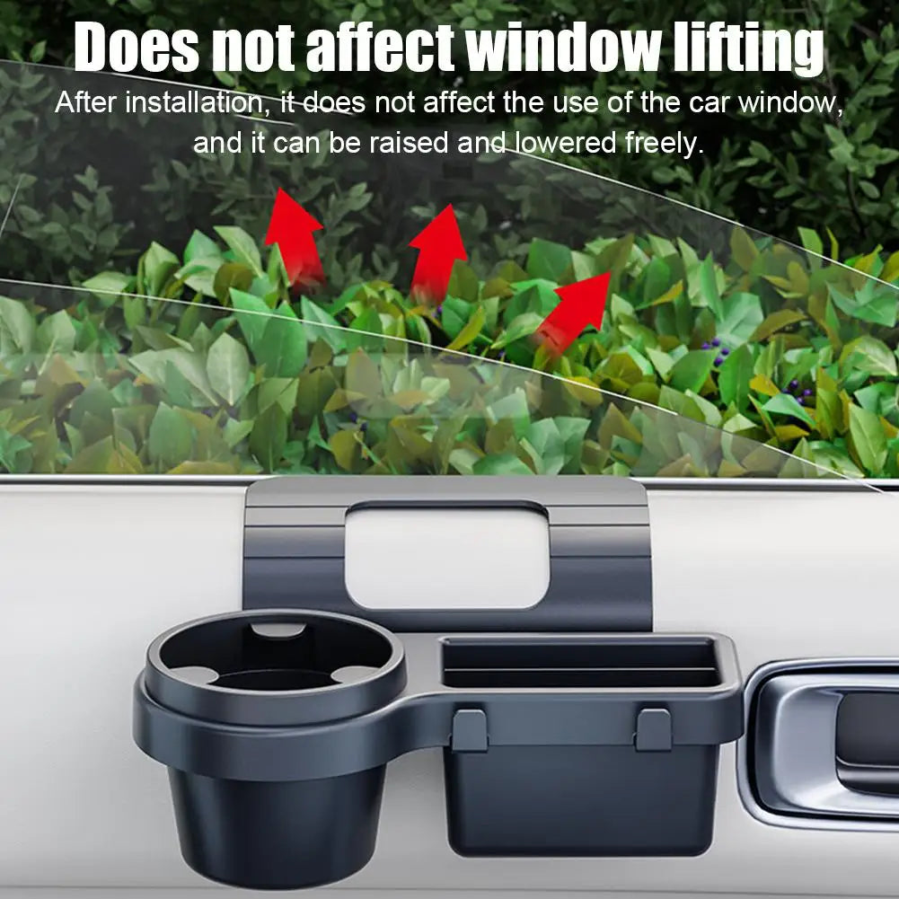 Car window rack Organizer Box with Cup Holder Drink Holder Window Phone Slot Hanging Storage Rack for Vehicle Peaceful Pleasures Health and Wellness