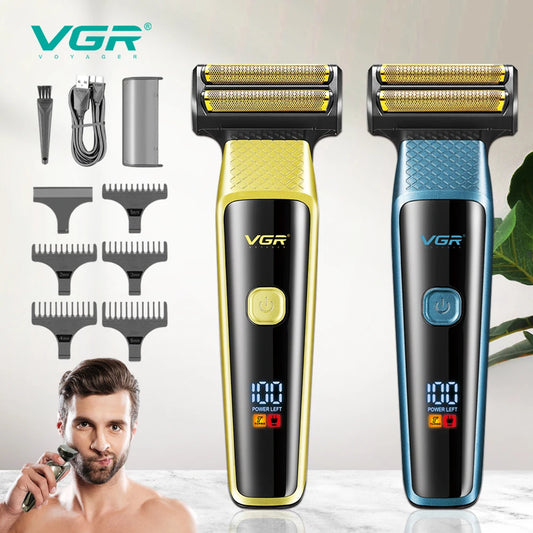 VGR 366 Cross-border New Retro Electric Clipper 3-in-1 Set Nose Hair Replacement Digital Display Shaver Peaceful Pleasures Health and Wellness