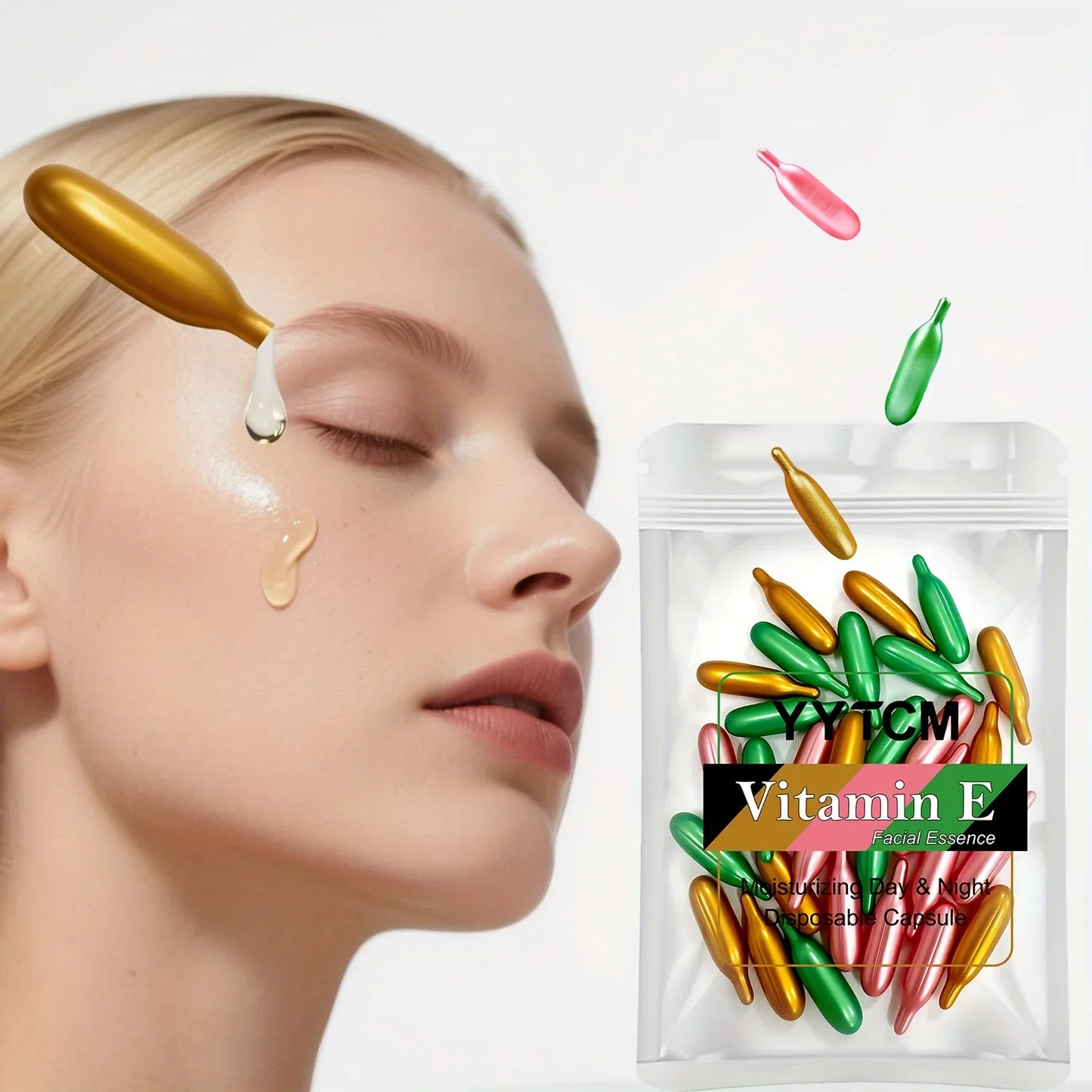 Vitamin E Essence Capsules – Hydrating Face Serum | 30 Capsules