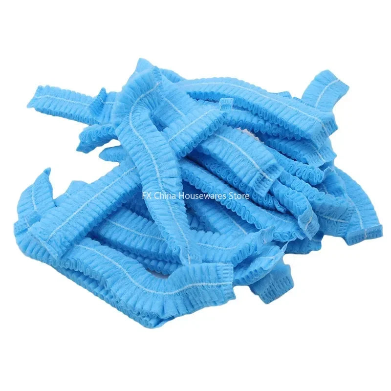 100-Pack Disposable Bouffant Caps – Breathable Hair Net Covers