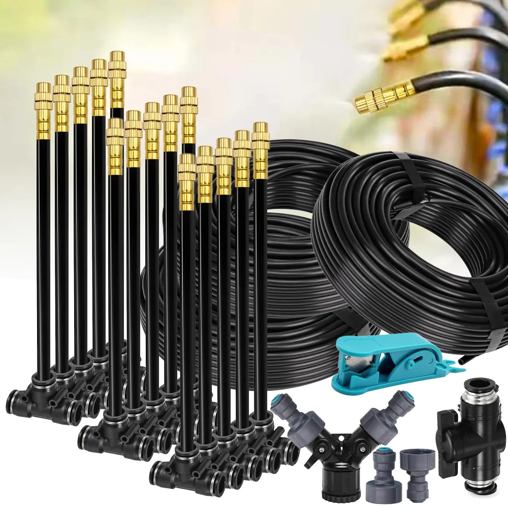 360° Free-bend Misting Nozzle Adjustable Atomizer Sprayer Outdoor Watering Kits 5-30m 1/4" 4/6mm Garden Misting Cooling System Peaceful Pleasures Health and Wellness