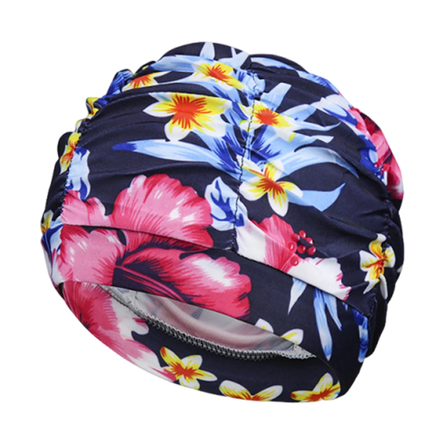 Printed Fabric Swim Cap Breathable Oversized Swimming Cap Lightweight Ear Protection Bathing Caps Diving Swimming Equipment Peaceful Pleasures Health and Wellness A