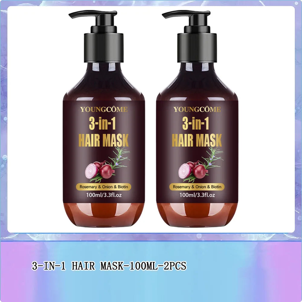 YOUNGCOME 3-in-1 Organic Hair Mask – Rosemary, Onion & Biotin