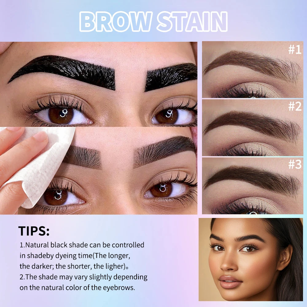 Brow Stain & Go Masque Long Lasting Eye Brow Tint Transfer Proof and Smudge Proof Eyebrow Tint Stain Waterproof Makeup Cosmetic Peaceful Pleasures Health and Wellness