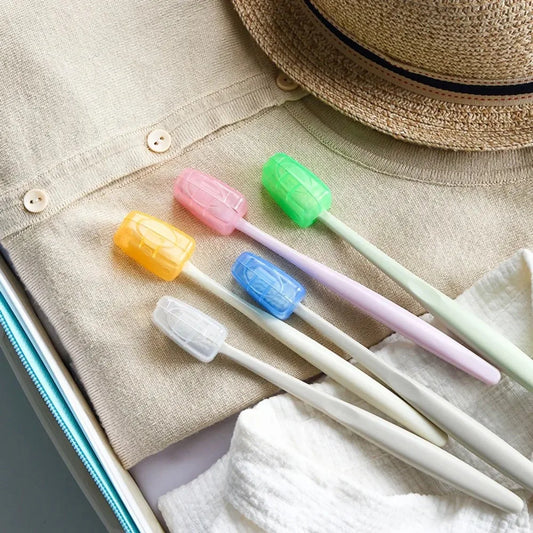 5PCS Travel Toothbrush Head Covers Toothbrush Protector Cap Brush Pod Case Protective Portable Plastic Clip For Household Travel Peaceful Pleasures Health and Wellness