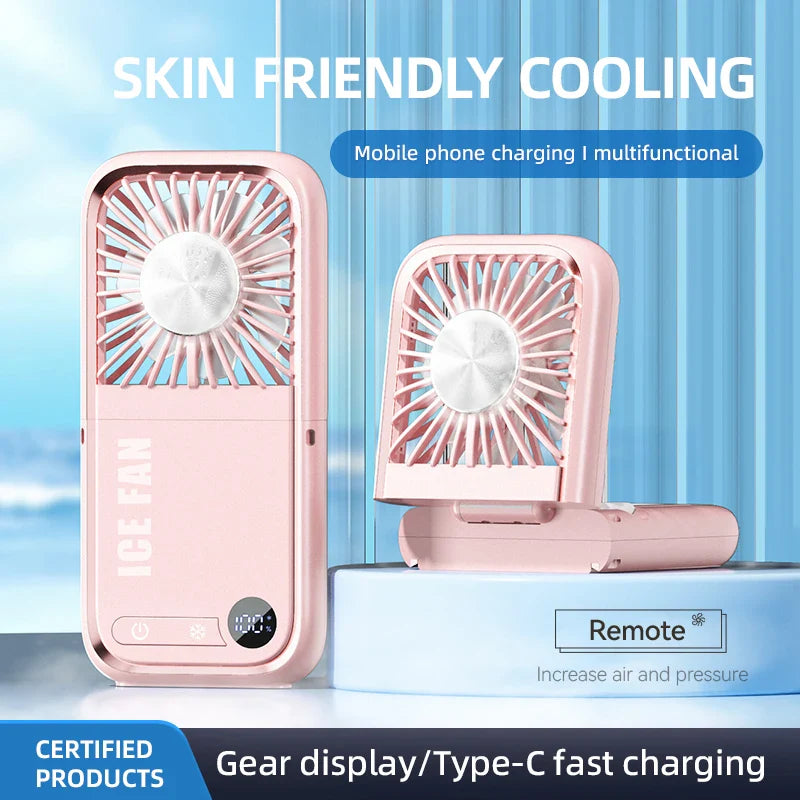 URGGU Semiconductor Cooling Pocket Fan | Power Bank & LED Display