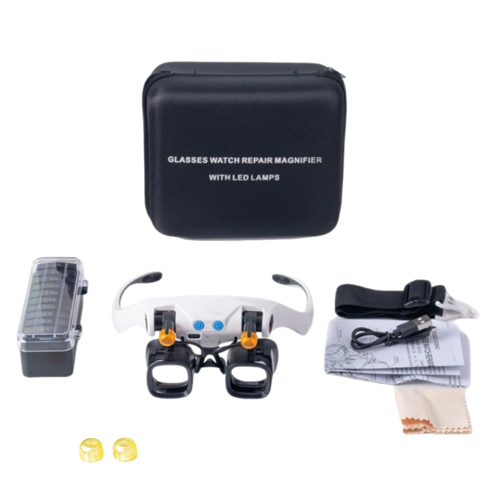 Head Mount Magnifier with LED Light Headband Magnifying Glasses for Watch Repair Jewelry Identification Electronics Tool Peaceful Pleasures Health and Wellness