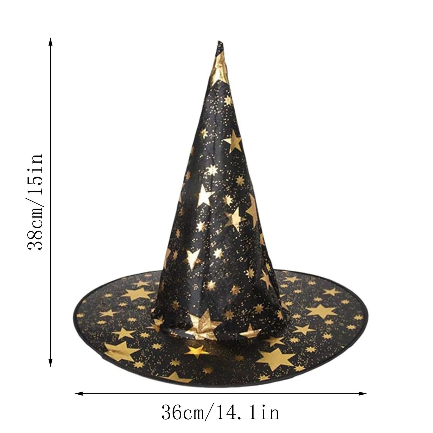 Halloween Hat Children Adult Masquerade Dress Up Magician Bronzing Wizard Pentagram Hat Halloween Party Witch Hat Favor Peaceful Pleasures Health and Wellness