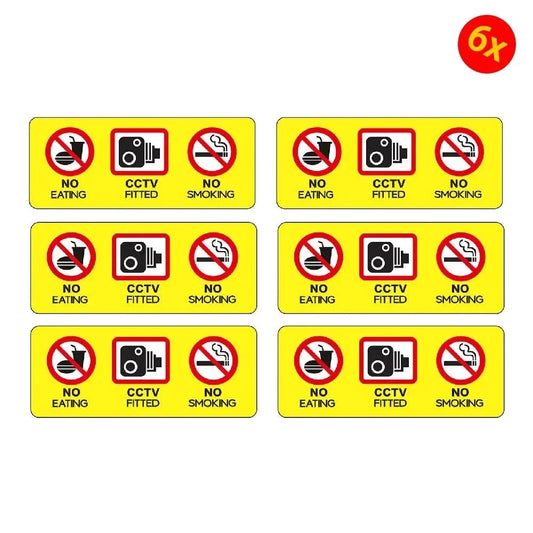 6 x No Eating Drinking Stickers Decal For Car Home Taxi Peaceful Pleasures Health and Wellness Default Title