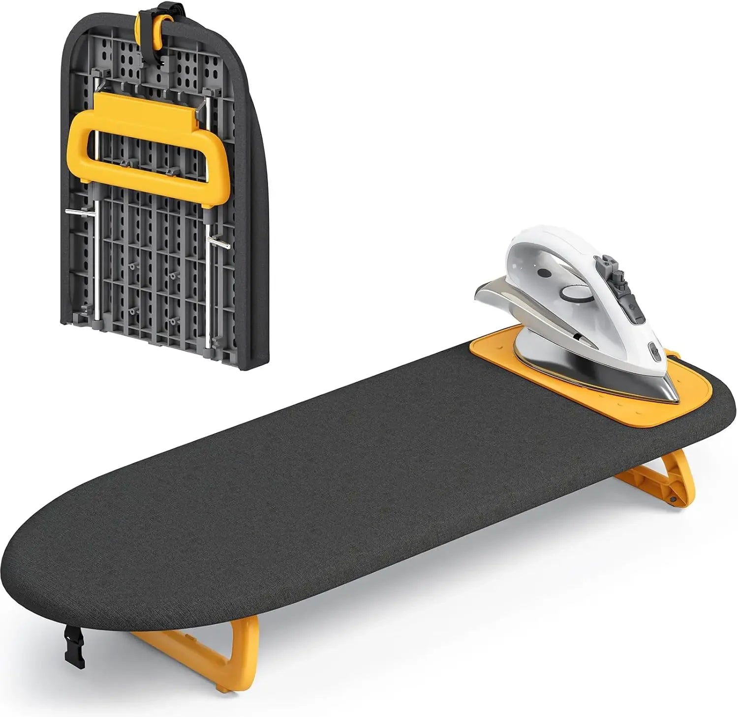 Compact Foldable Ironing Board with Heat-Resistant Mat, Portable for Travel & Dorm, 12x32 Black Peaceful Pleasures Health and Wellness United States