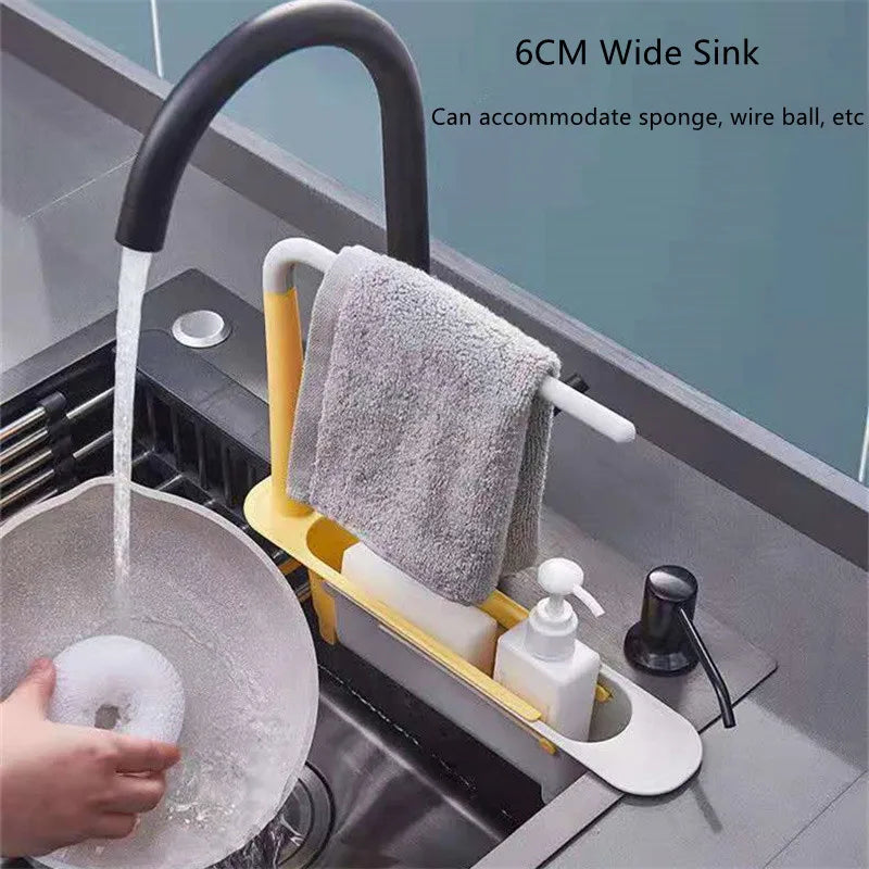 Expandable Sink Caddy Drain Basket | Sponge & Soap Organizer