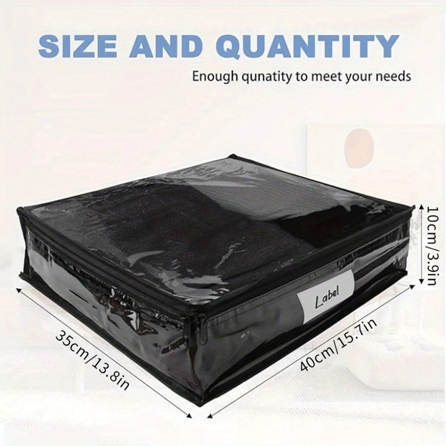 Clear Zippered Storage Bags for Sweaters, Blankets & Linens