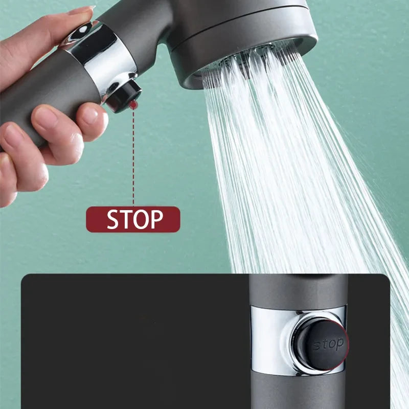 3-Mode Handheld Shower Head with Filter – Water Saving