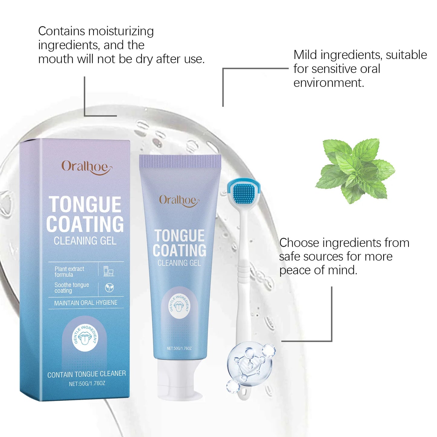 Tongue Cleaning Gel Set – Bad Breath & Bacteria Fighter Kit
