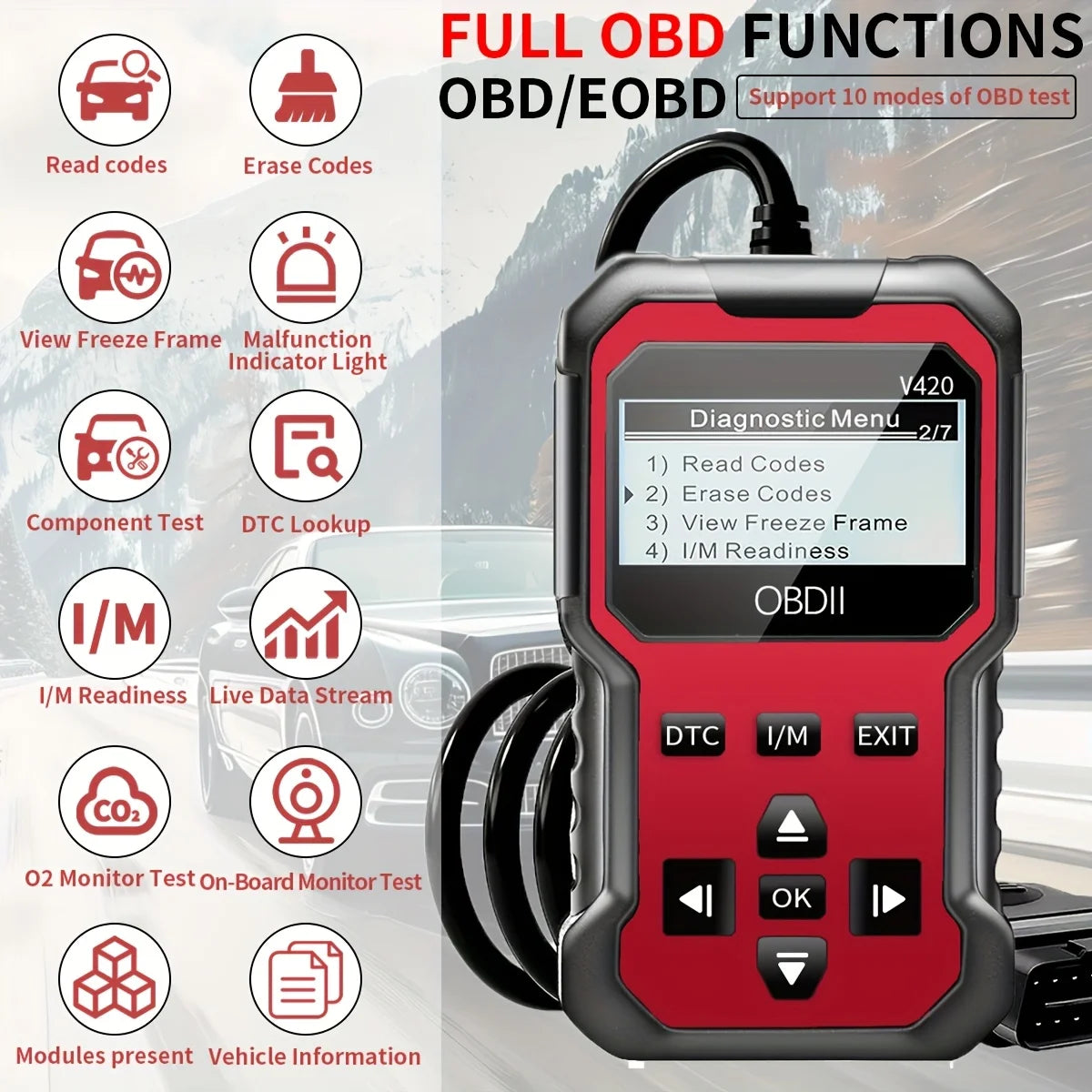 V420 OBD2 Scanner – Code Reader, Reset & Data Stream | 1996+ Peaceful Pleasures Health and Wellness