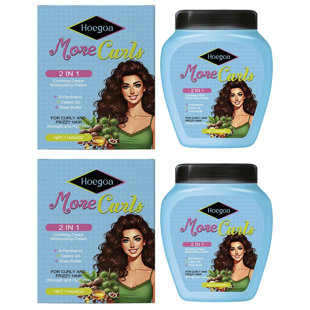 Leave-In Conditioner for Curl and Dry Hair Non-stick Hydrates Moisturize Shiny Nourishing Smoothing Anti-Frizz Care Cream 1/2pcs Peaceful Pleasures Health and Wellness 2box