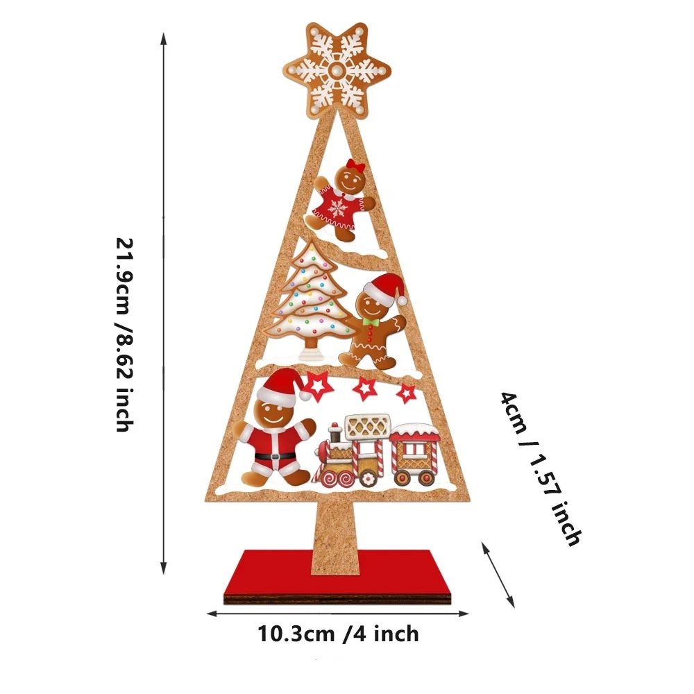 Wooden Christmas Tree Desktop Ornament | Holiday Decor Gift
