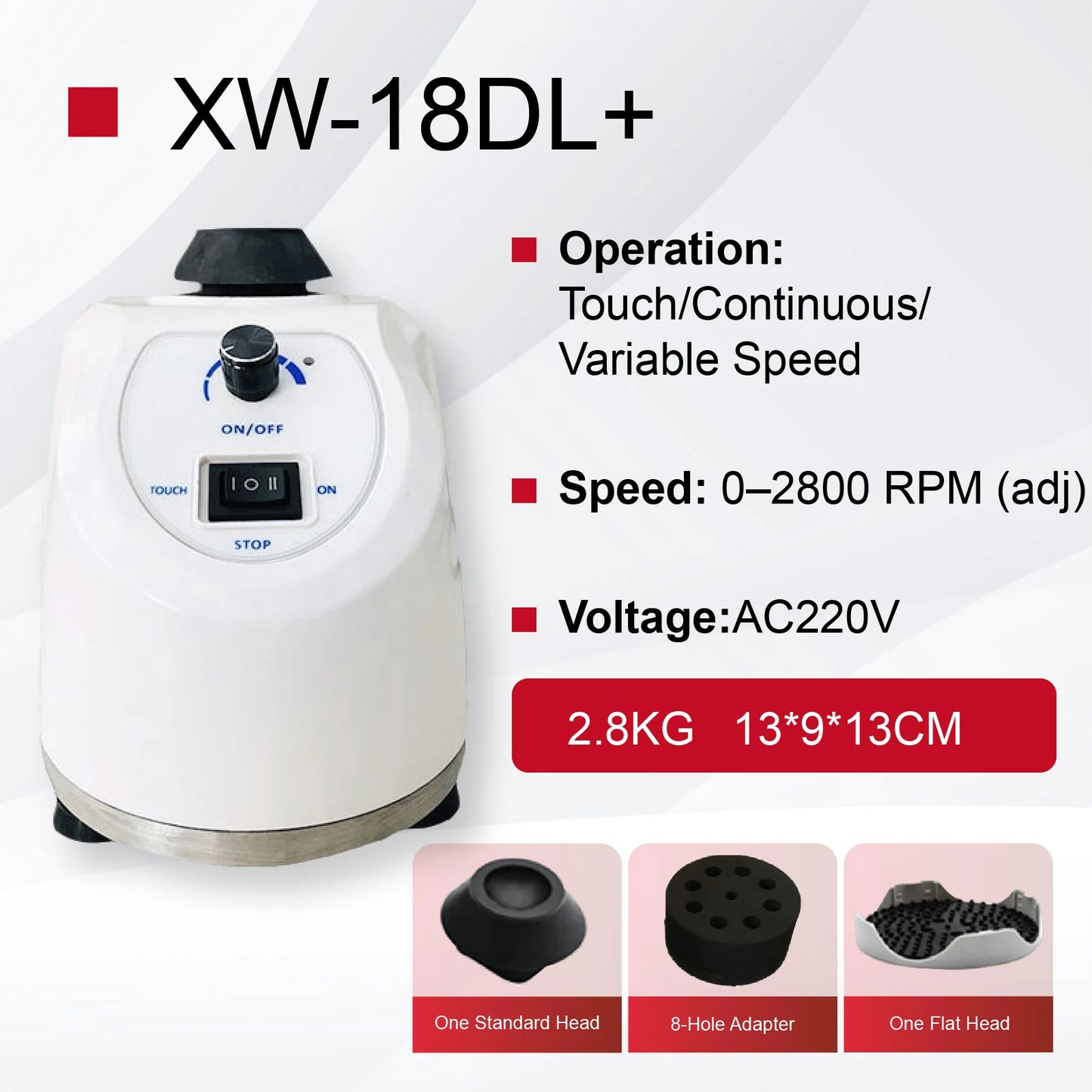 Mini Vortex Mixer XW-18D Variable Speed Vortex Oscillator for Laboratory Use for Powder Mixing and Test Tube Medicine Blending Peaceful Pleasures Health and Wellness XW-18DL