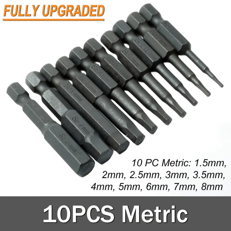 S2 Steel Hex Allen Wrench Drill Bit Set – 1/4" Magnetic Tips Peaceful Pleasures Health and Wellness