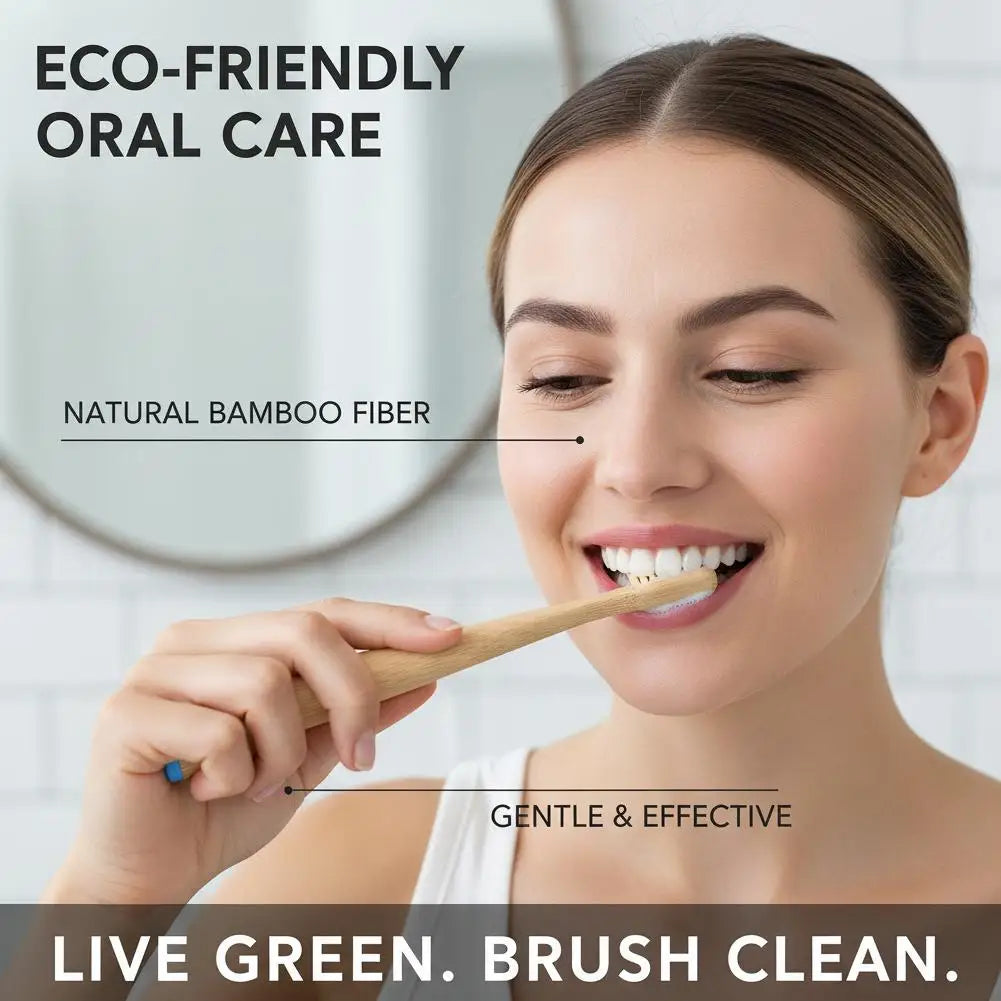 Natural Bamboo Toothbrush – Soft Bristles, Plastic-Free
